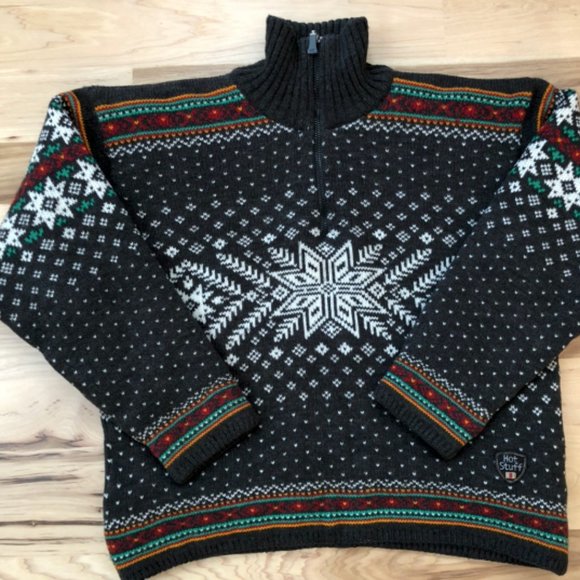 Hot Stuff Sweaters - Outdoor Nordic Lana Wool and Wind-protect Climate System Ski Pullover wi…